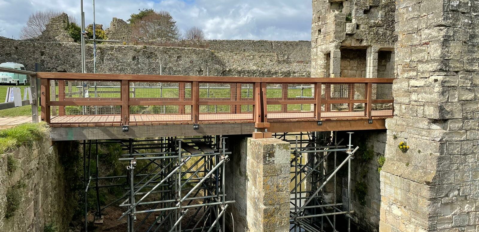 Beaver Bridges pedestrian bridge Portchester Castle